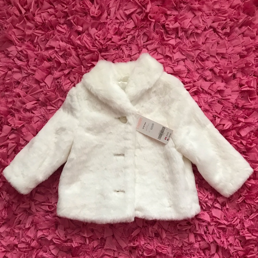 Gymboree White Faux Fur Coat